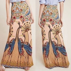 FARM RIO for Anthropologie Peacock Maxi Skirt